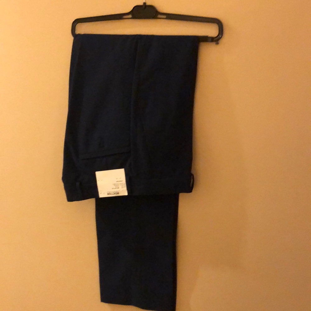 Blue suit pants.